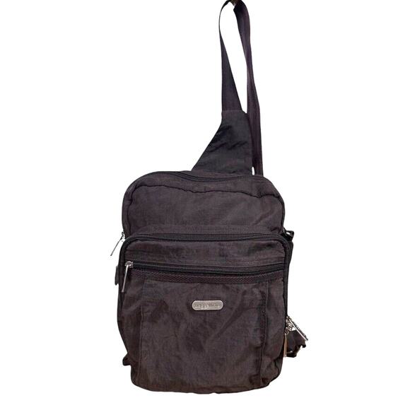 Baggallini Brown One Shoulder Excursion Sling Backpack Sporty Nylon Travel Bag - Picture 1 of 16